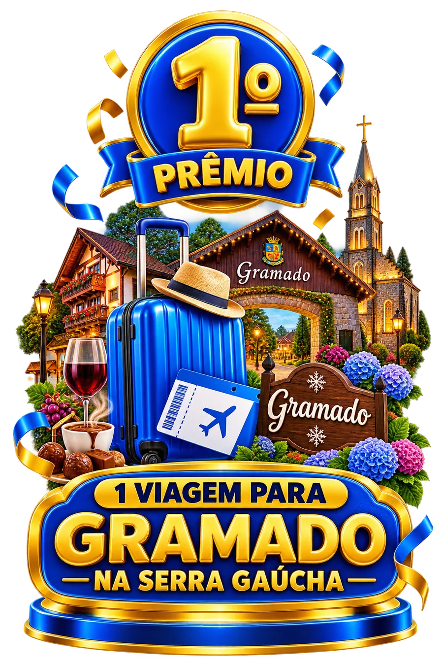 1º prêmio: viagem para Gramado na Serra Gaúcha