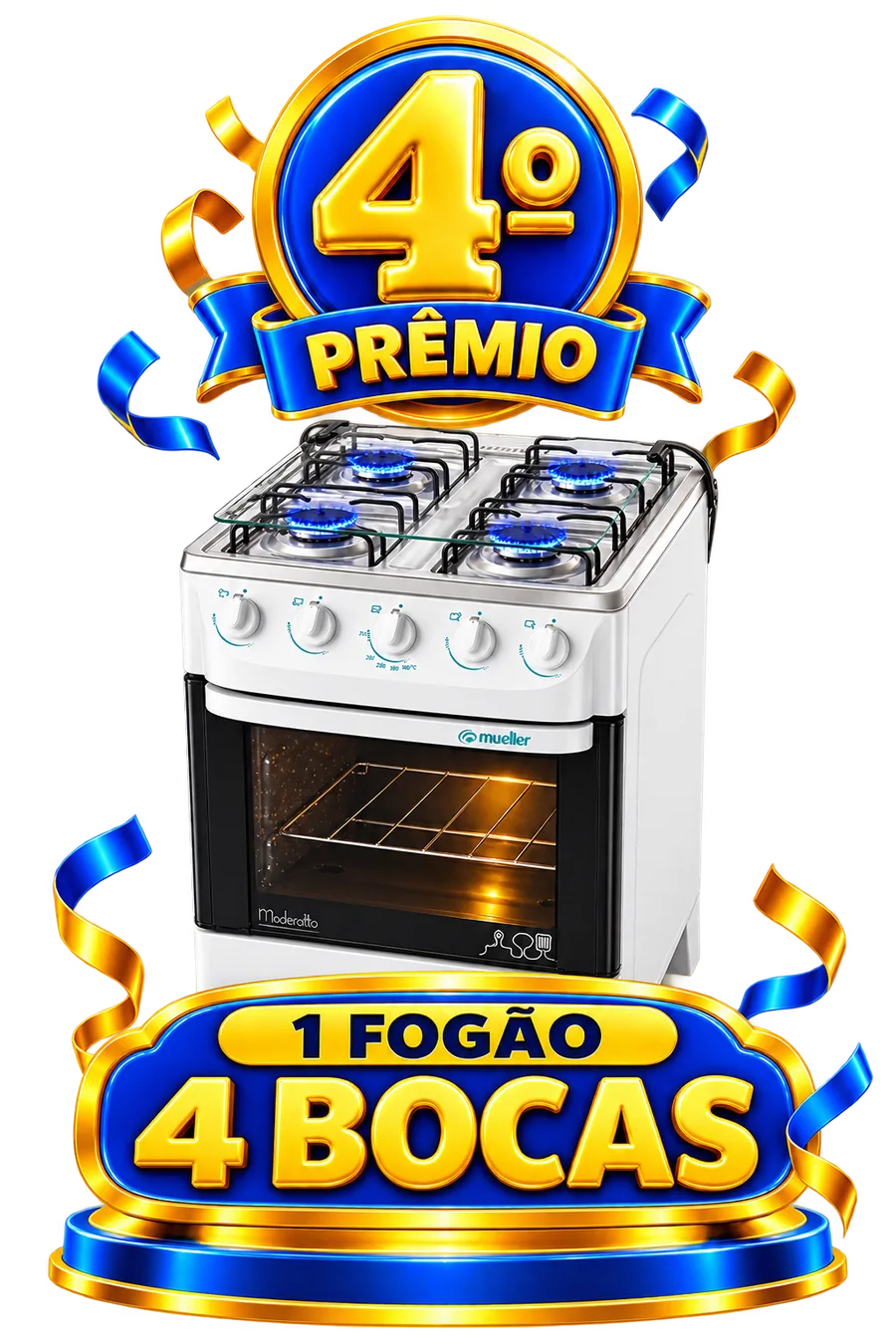 4º prêmio: fogão 5 bocas
